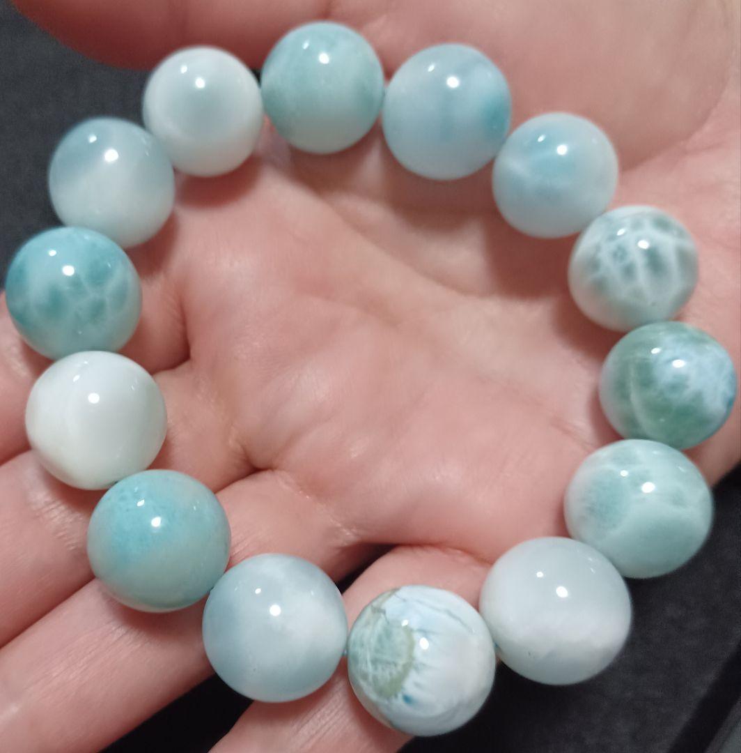 ★★★ラリマー ブレスレット★★★ 　　15mm内径17cm　存在感ある大玉！