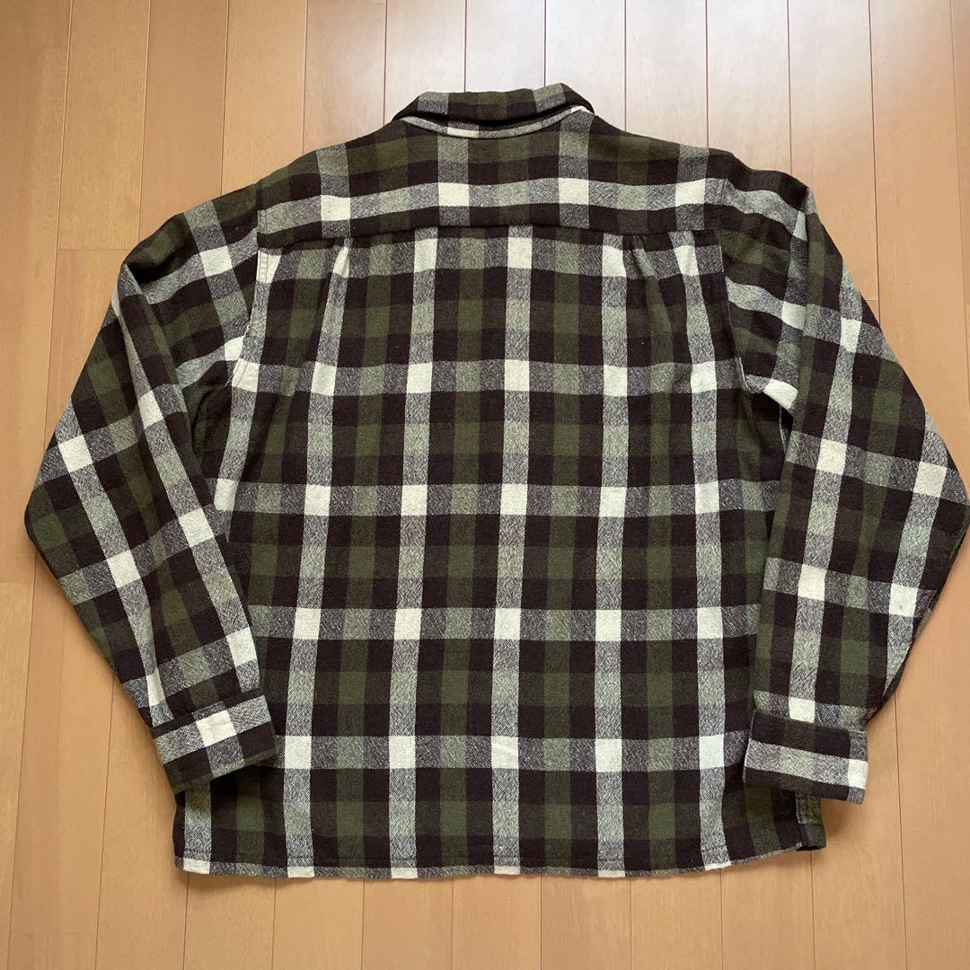 60sPILGRIM 三角タグ　ウールチェック開襟シャツ　ブロックチェック