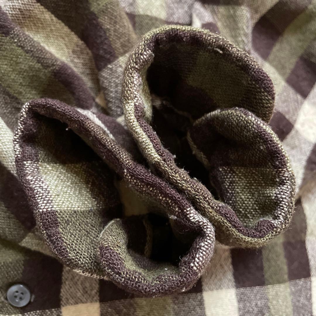 60sPILGRIM 三角タグ　ウールチェック開襟シャツ　ブロックチェック