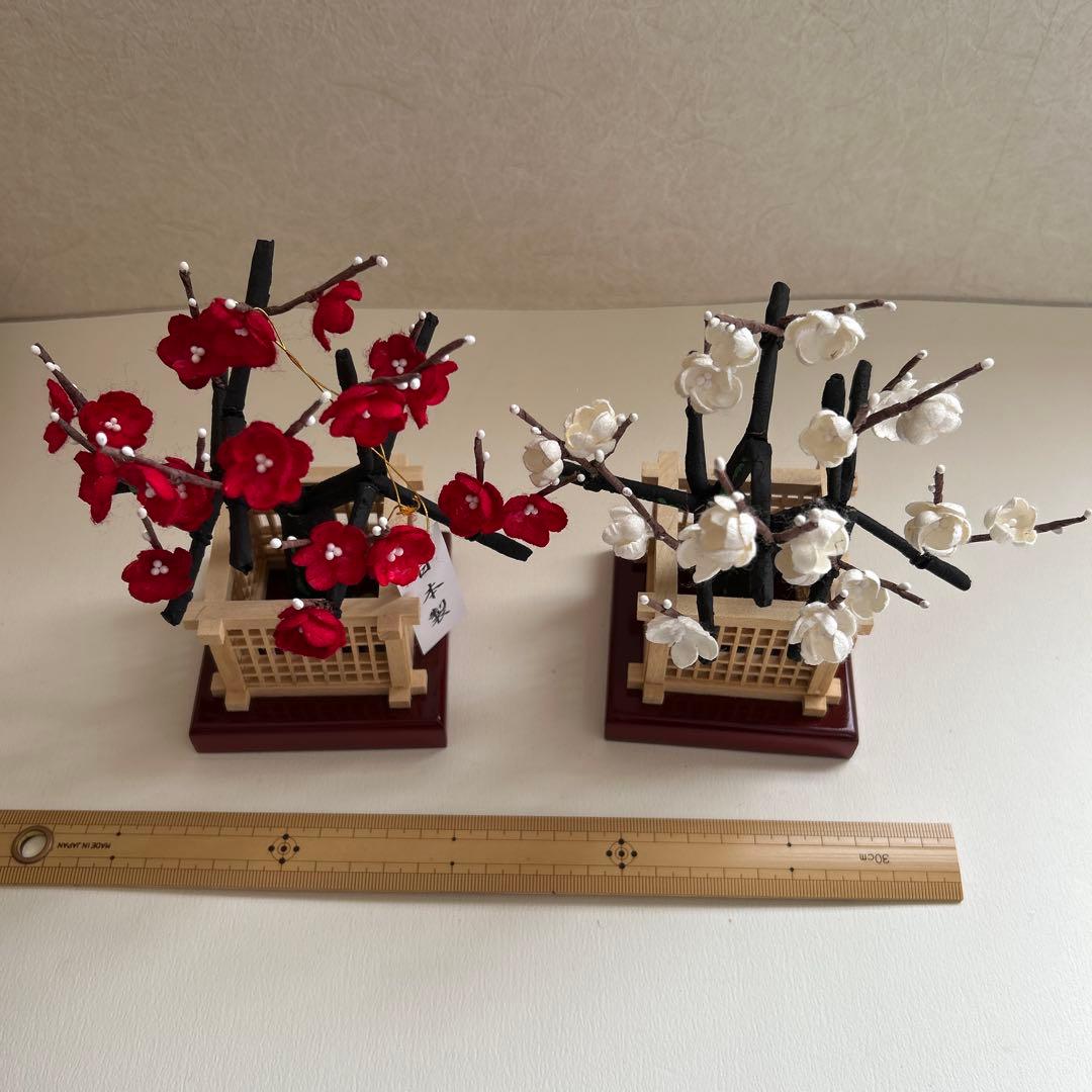 雛道具　紅白梅　雛人形　お雛様　繭　繭玉