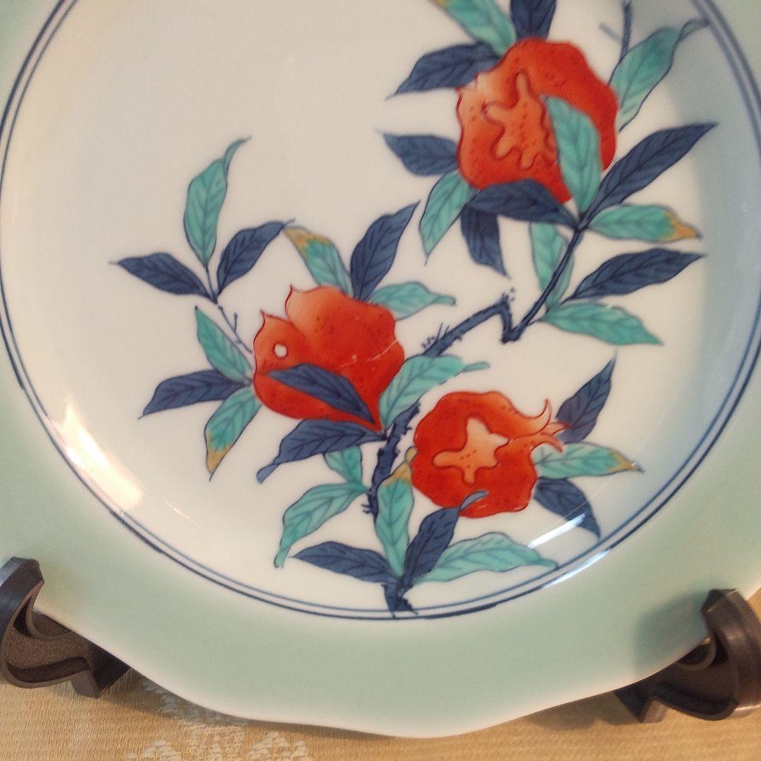 鍋島焼　青磁　大秀作　飾り皿