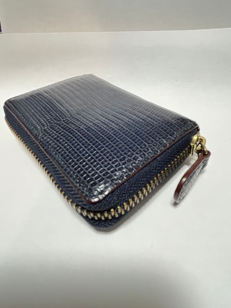 【美品】GANZO ガンゾ　リザード　トカゲ革　小銭入れ　ネイビー