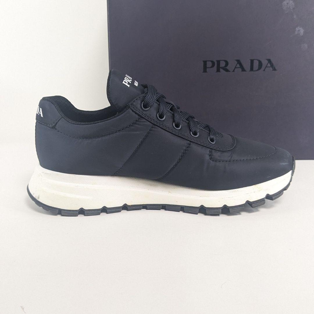 美品　PRADA　プラダ　スニーカー　ナイロン　箱付き　軽量　ダークネイビー