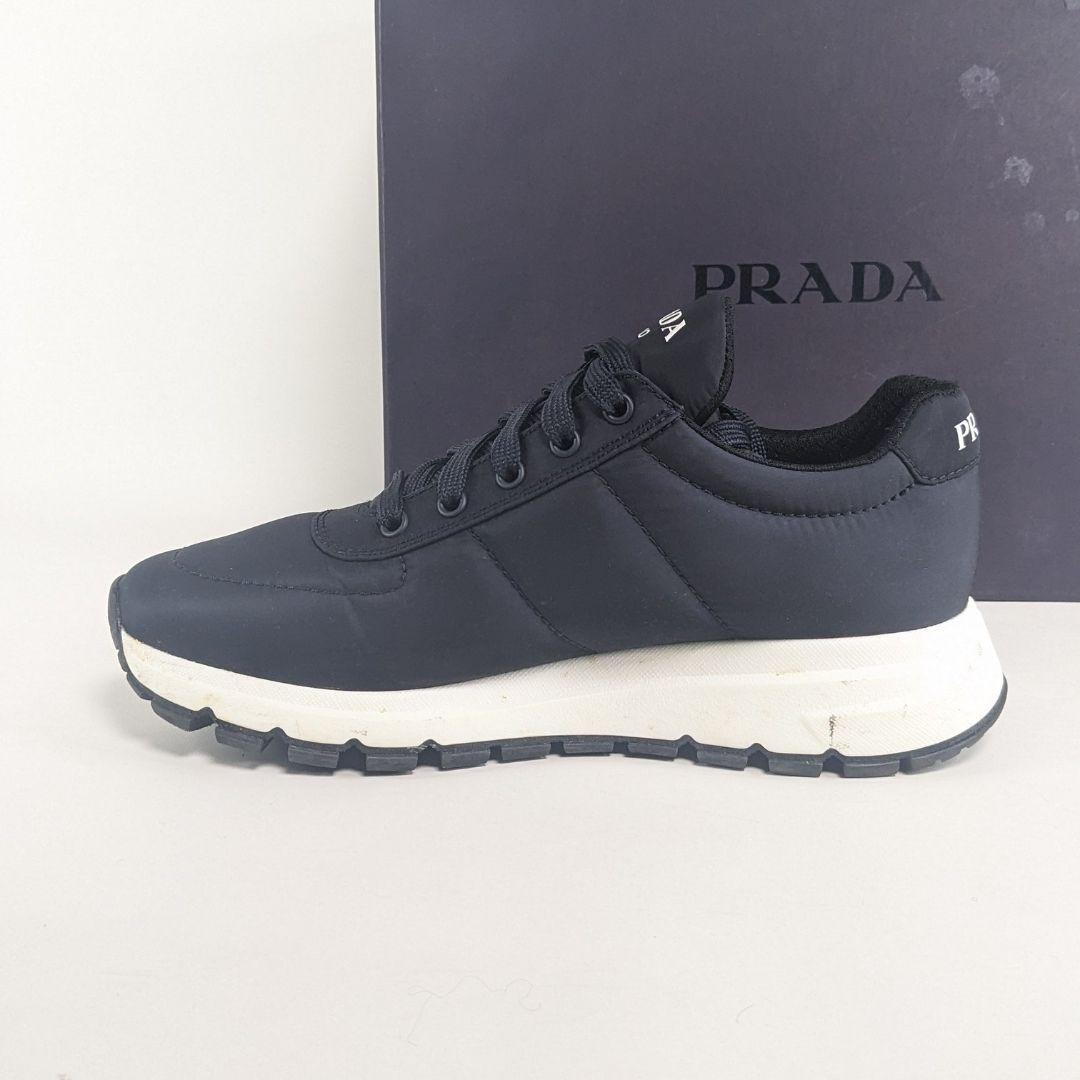 美品　PRADA　プラダ　スニーカー　ナイロン　箱付き　軽量　ダークネイビー
