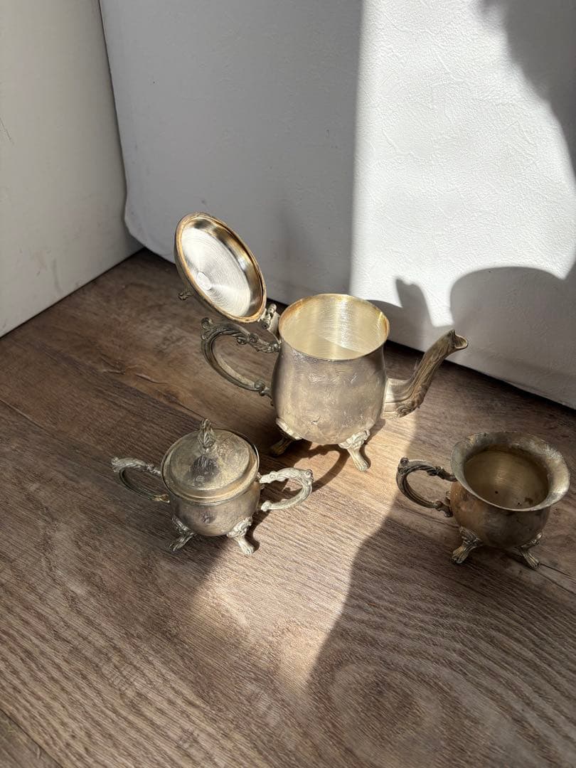 ヴィンテージ　シルバー　ティーポット　クリーマー　シュガーポット