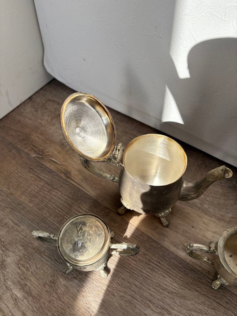 ヴィンテージ　シルバー　ティーポット　クリーマー　シュガーポット