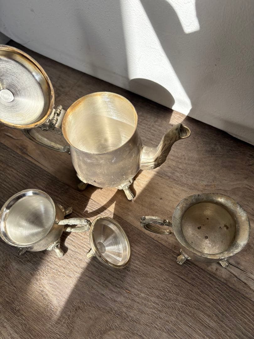 ヴィンテージ　シルバー　ティーポット　クリーマー　シュガーポット