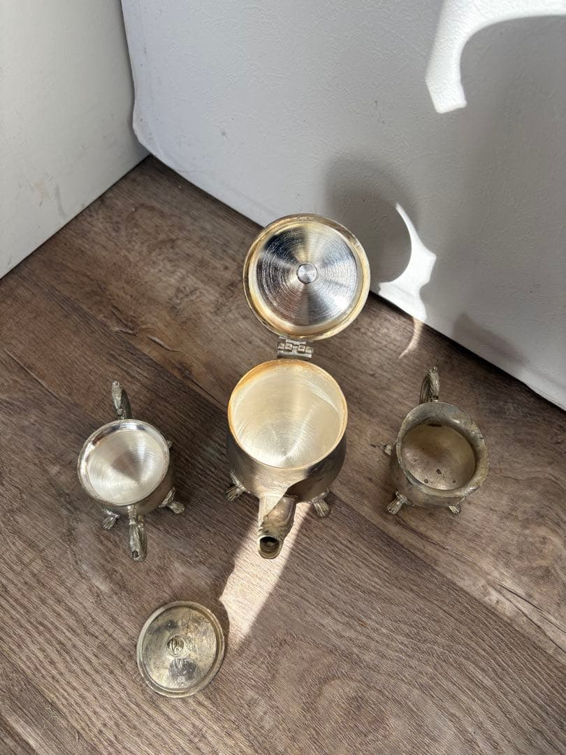 ヴィンテージ　シルバー　ティーポット　クリーマー　シュガーポット