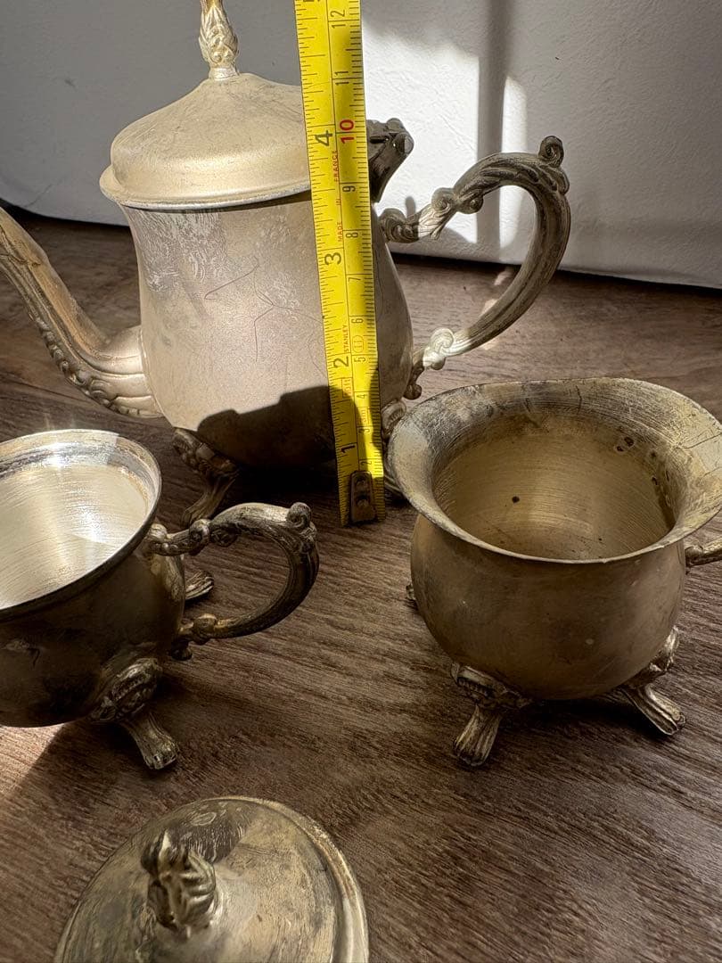 ヴィンテージ　シルバー　ティーポット　クリーマー　シュガーポット