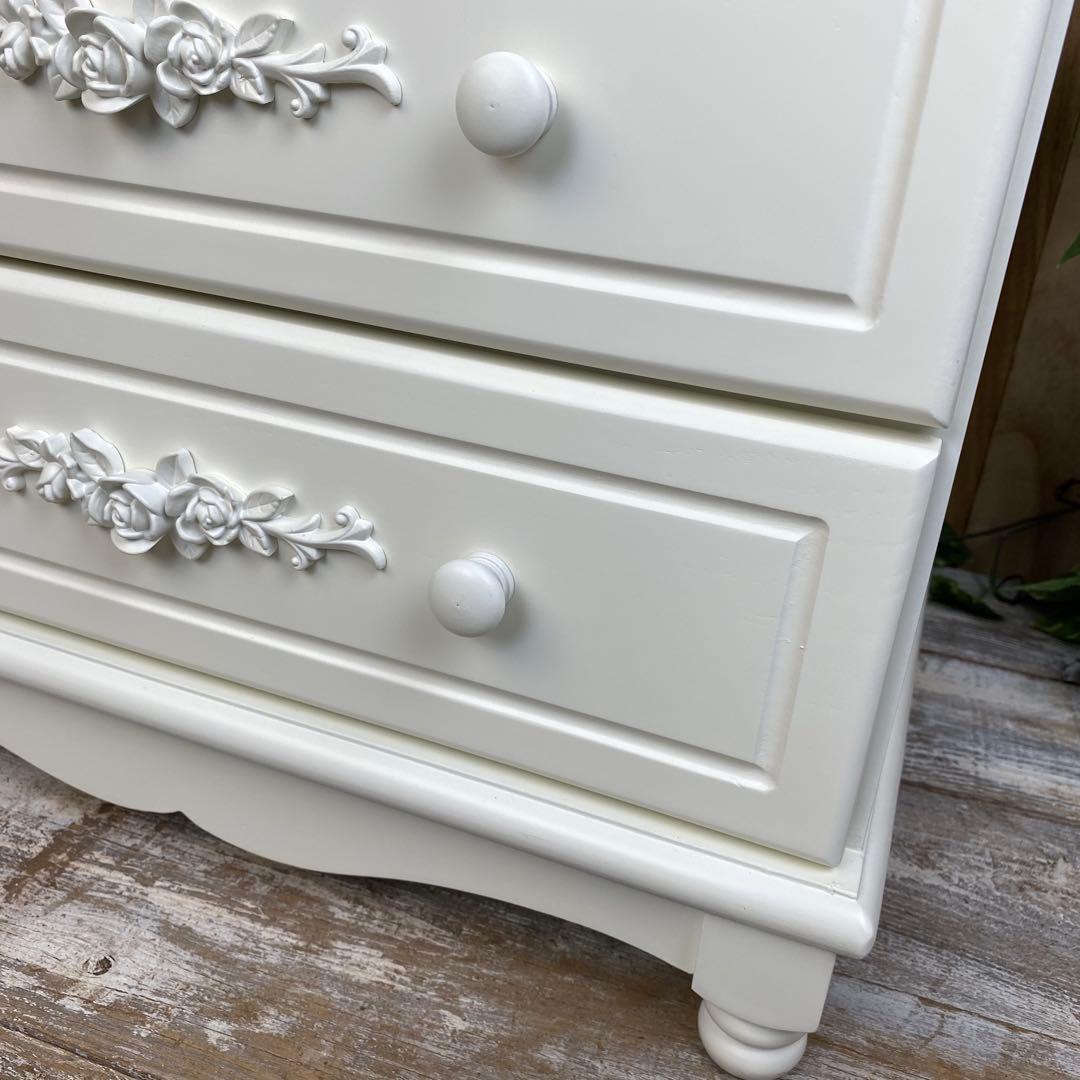 フレンチカントリー調北欧ホワイトチェスト二点セット洋タンス収納家具姫系姫かわ