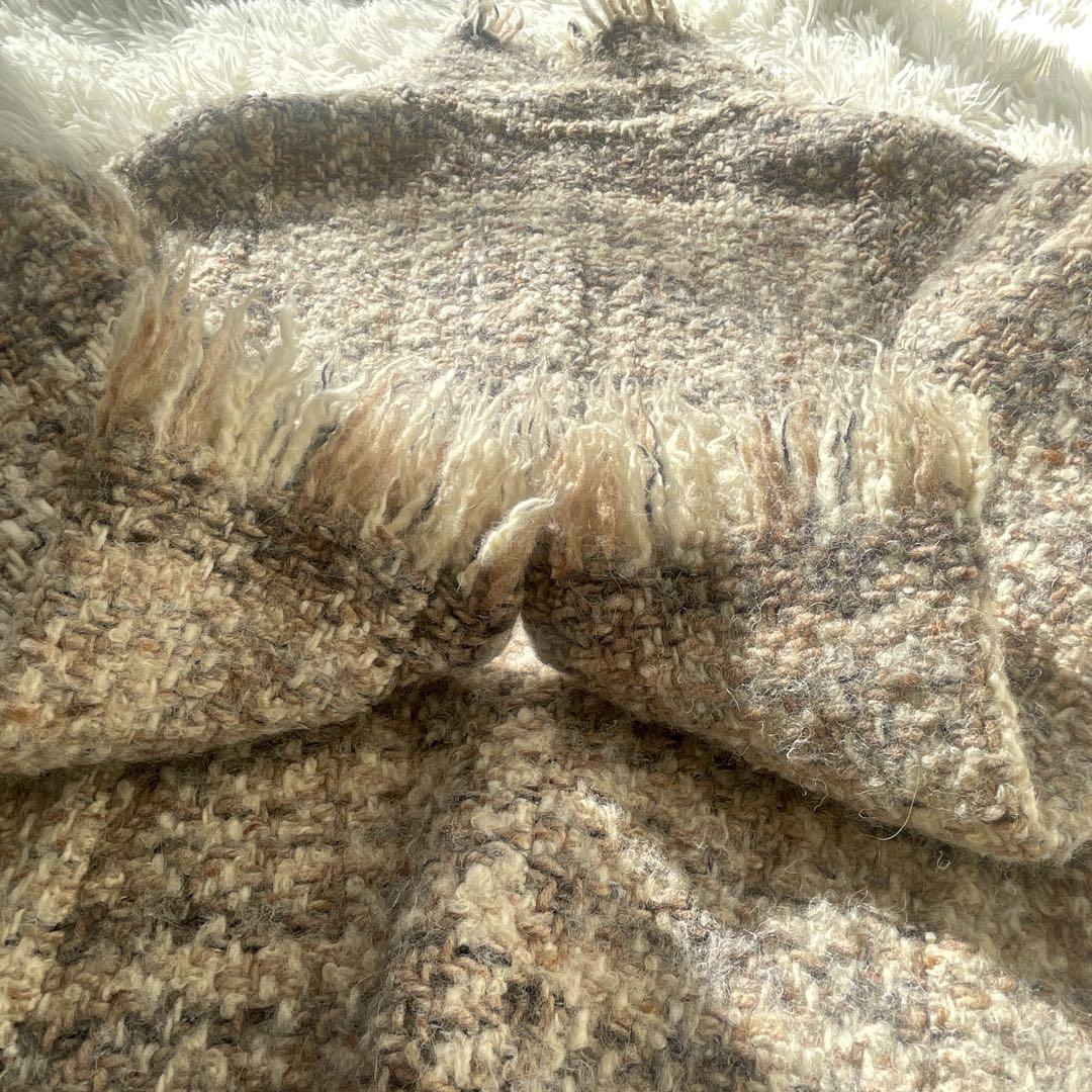 美品 希少【45R Bandou-Rツィード風ニットカーディガン】