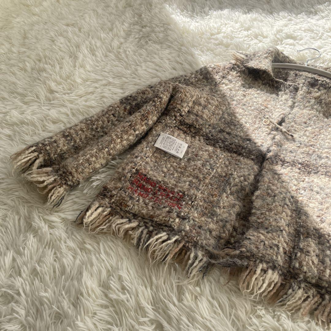 美品 希少【45R Bandou-Rツィード風ニットカーディガン】