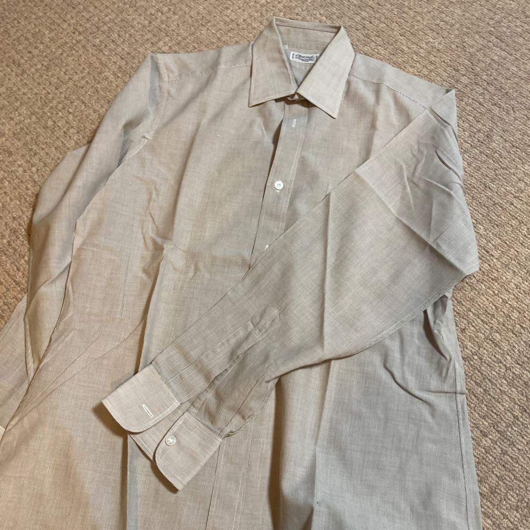 Charvet シャルべ　ストライプ 長袖シャツ　クリーニング済　フランス製