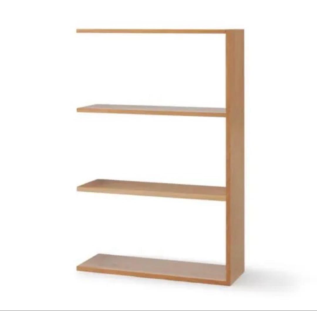 無印良品　スタッキングシェルフ追加棚　ワイド・オーク材　3段