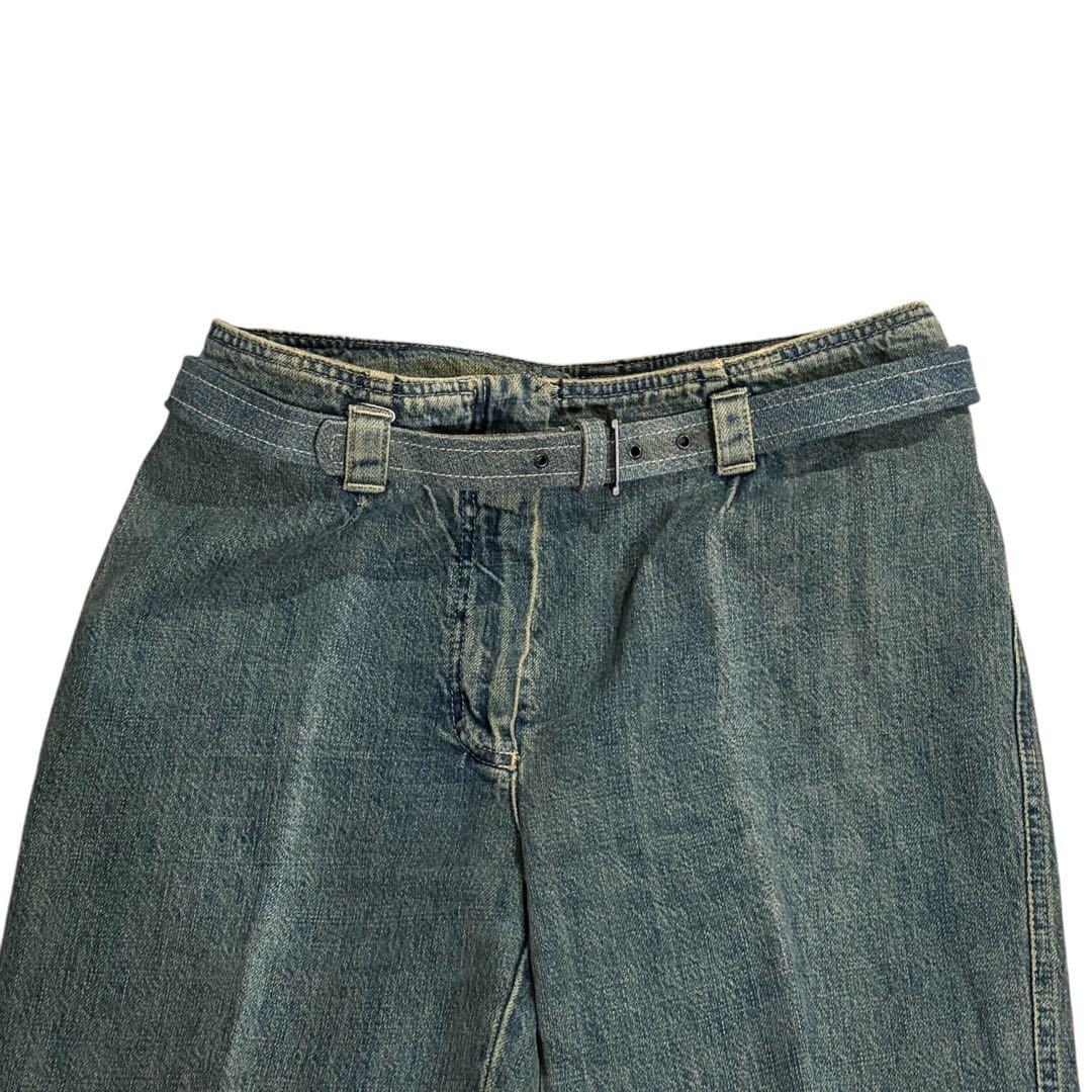 CHANEL シャネル デニムパンツ ベルト付 コットン レディース 40 美品