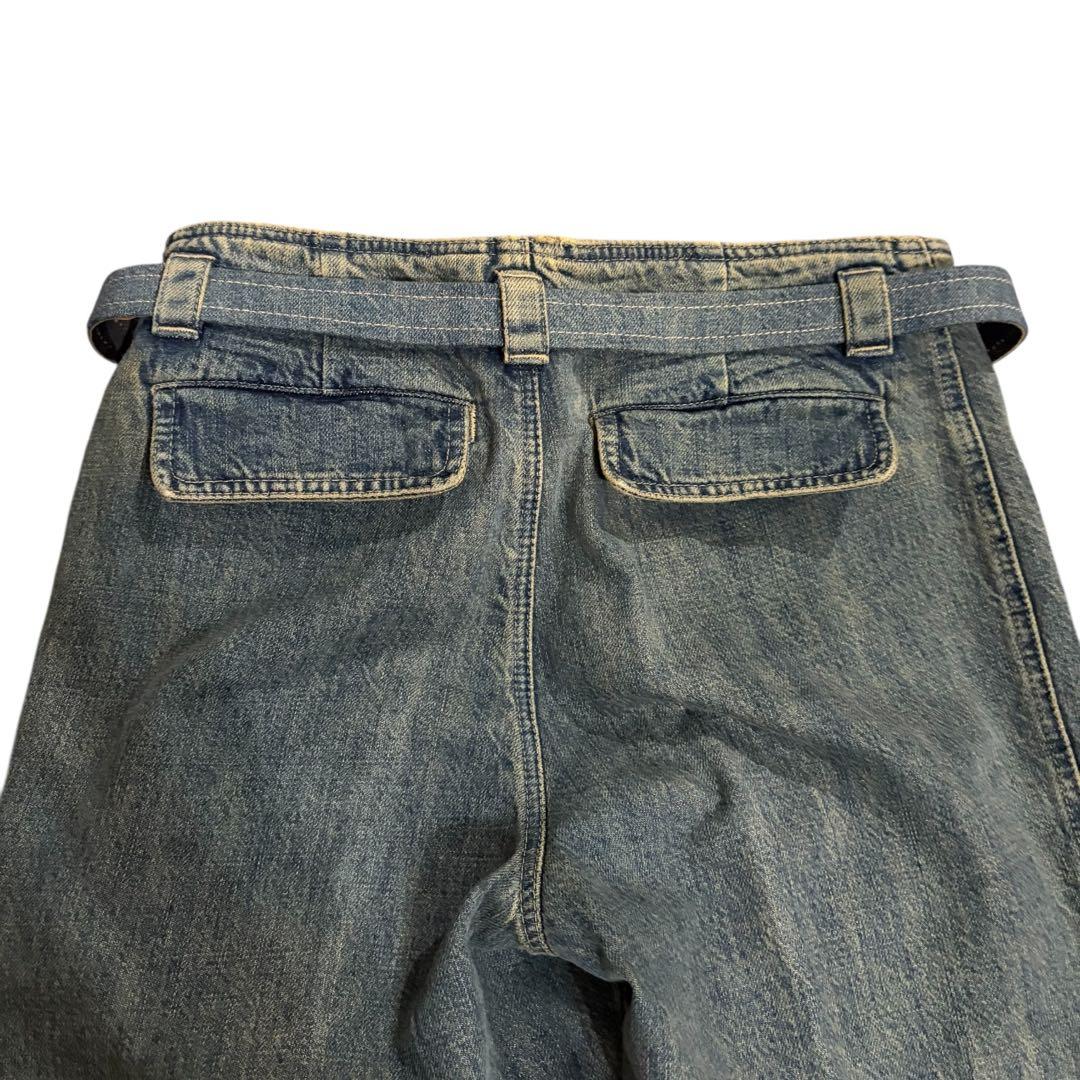 CHANEL シャネル デニムパンツ ベルト付 コットン レディース 40 美品