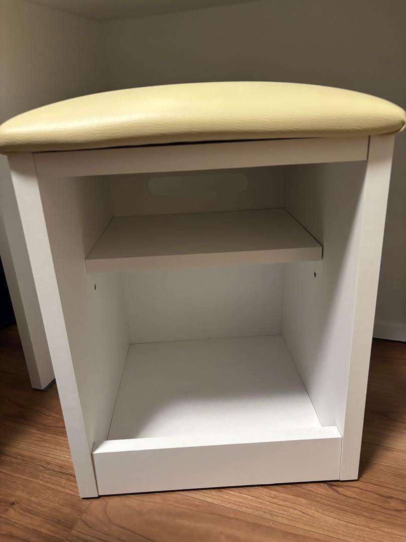 ニトリ　3面鏡ドレッサー　ホワイト　椅子（スツール）付き　※少し訳あり