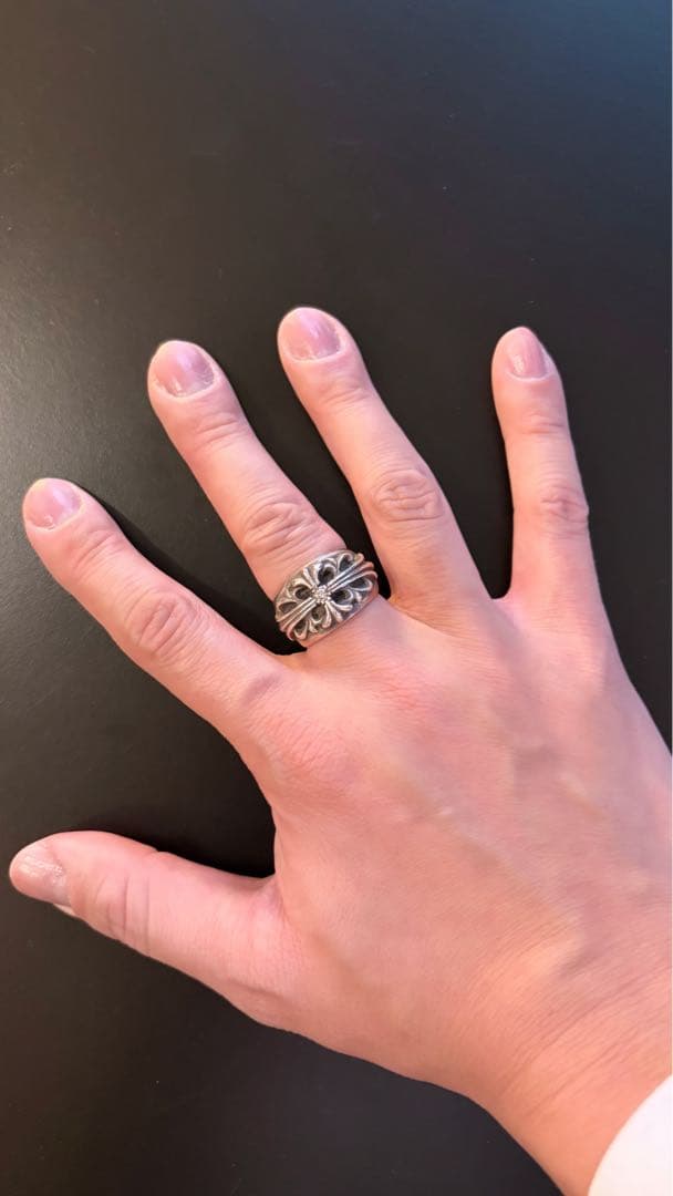 ChromeHeartsクロムハーツ フローラルクロスリングw/1ダイヤ18号