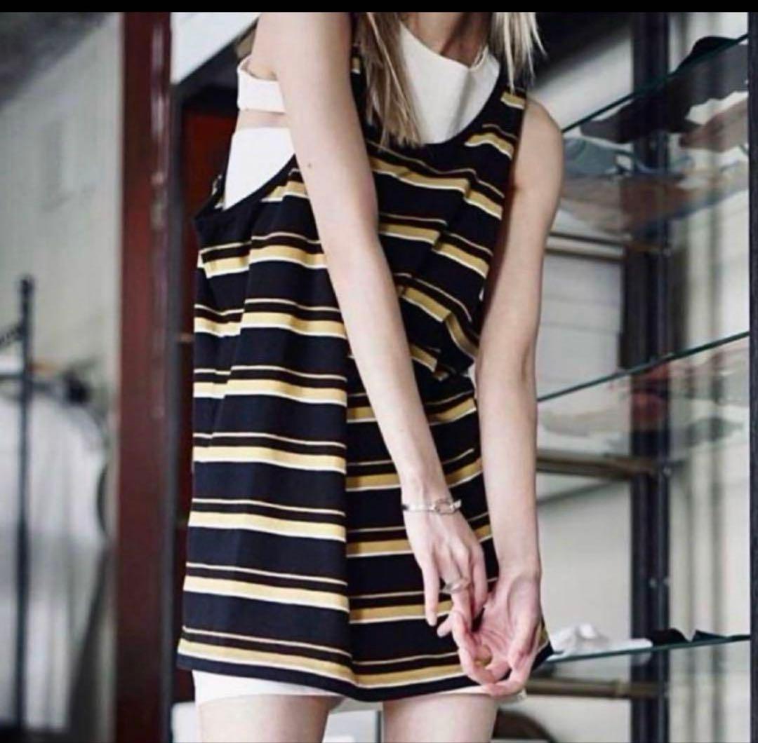 FUMIKA UCHIDA ボーダーオーバーサイズタンクトップ