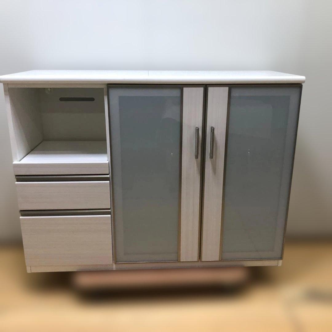 送料無料 ニトリ ポスティア 135 WH カウンター 食器棚 88252-2-