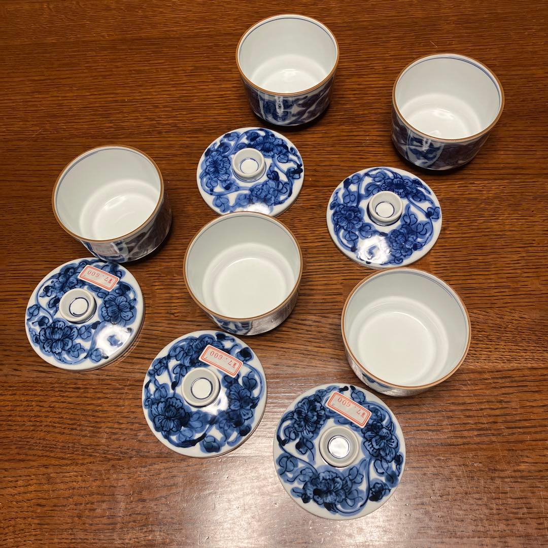 新品未使用　京焼　清水焼 京泉工芸　茶碗蒸し　五客揃え