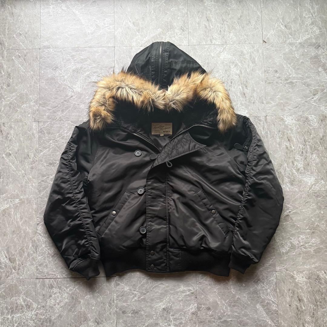 ALPHA INDUSTRIES N2B フライトジャケット　ファー　短丈　黒