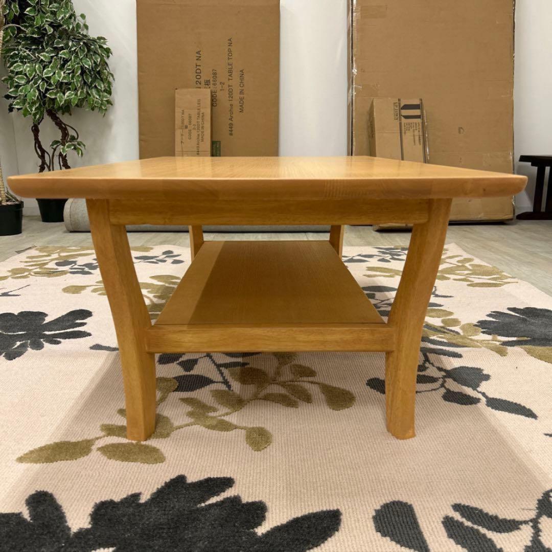 たま 新品☆センターテーブル 北欧風 猫脚 コーヒーテーブル 中棚付