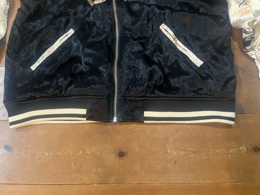 絡繰魂 粋 スカジャン 虎　鳳凰 龍　リバーシブル 和柄 XL