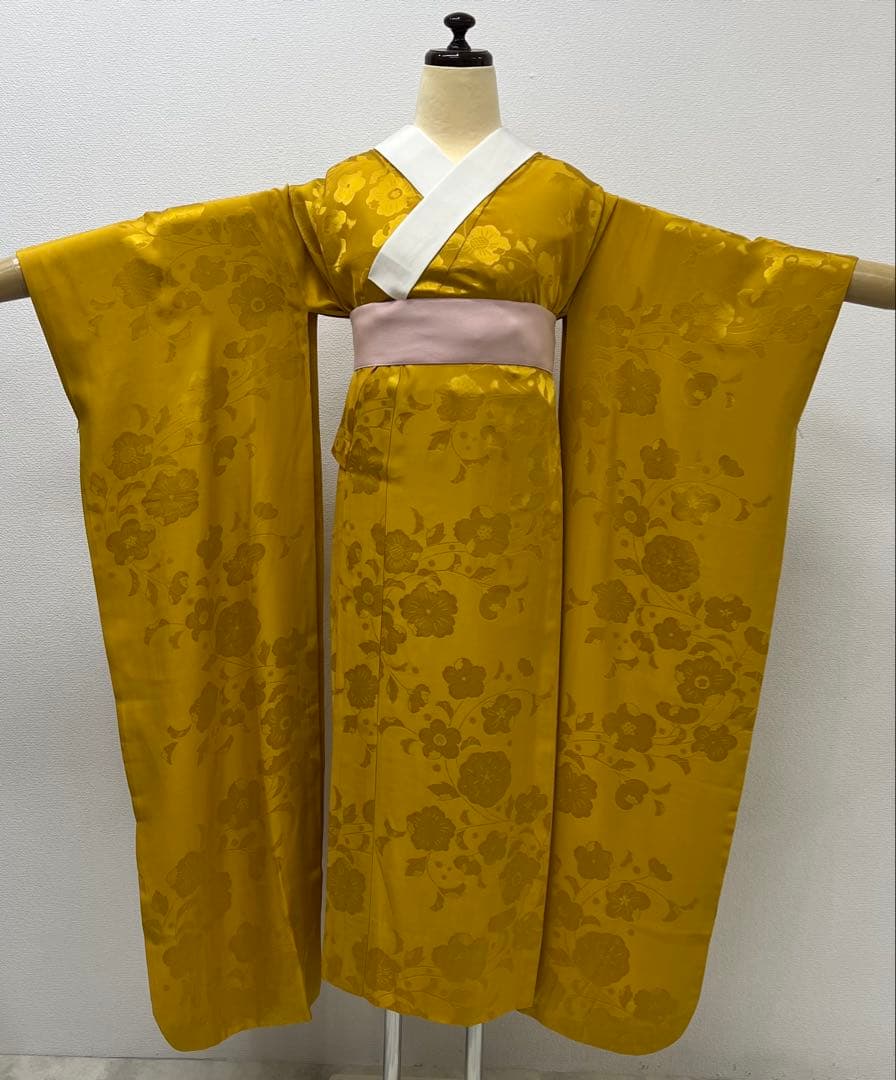 振り袖　フルセット　別誂長襦袢　成人式　白　緑　金彩加工　刺繍入り　722