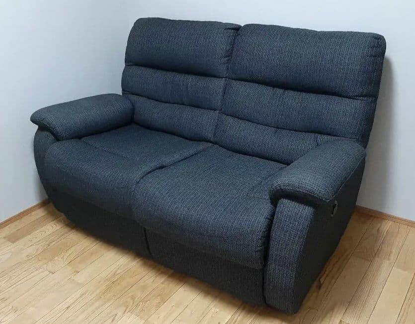 ニトリ　電動　布張り　リクライニングソファ　2人掛け　ブラック