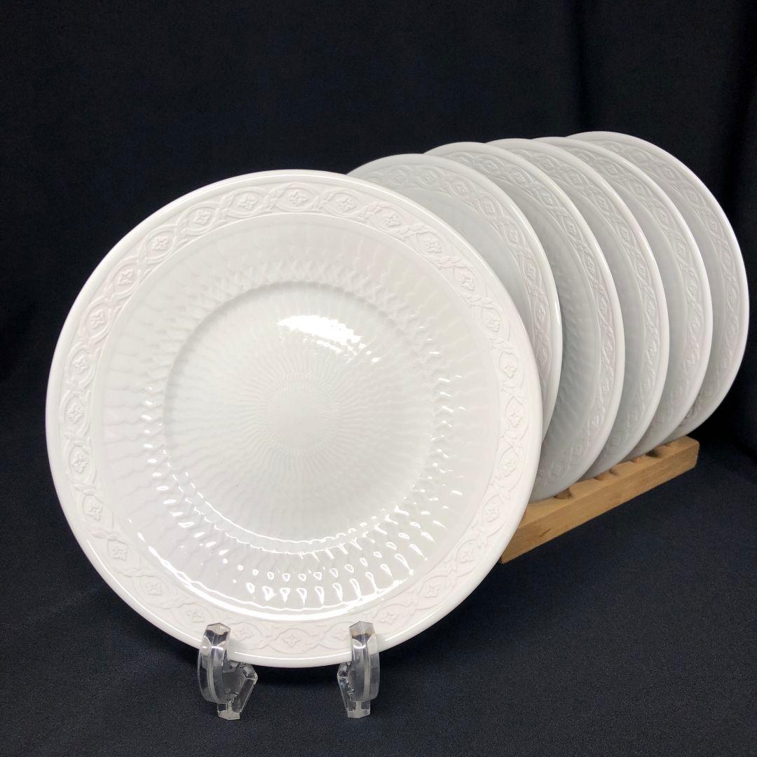 ロイヤルコペンハーゲン ファン ホワイト プレート 6客 廃盤 レア レリーフ