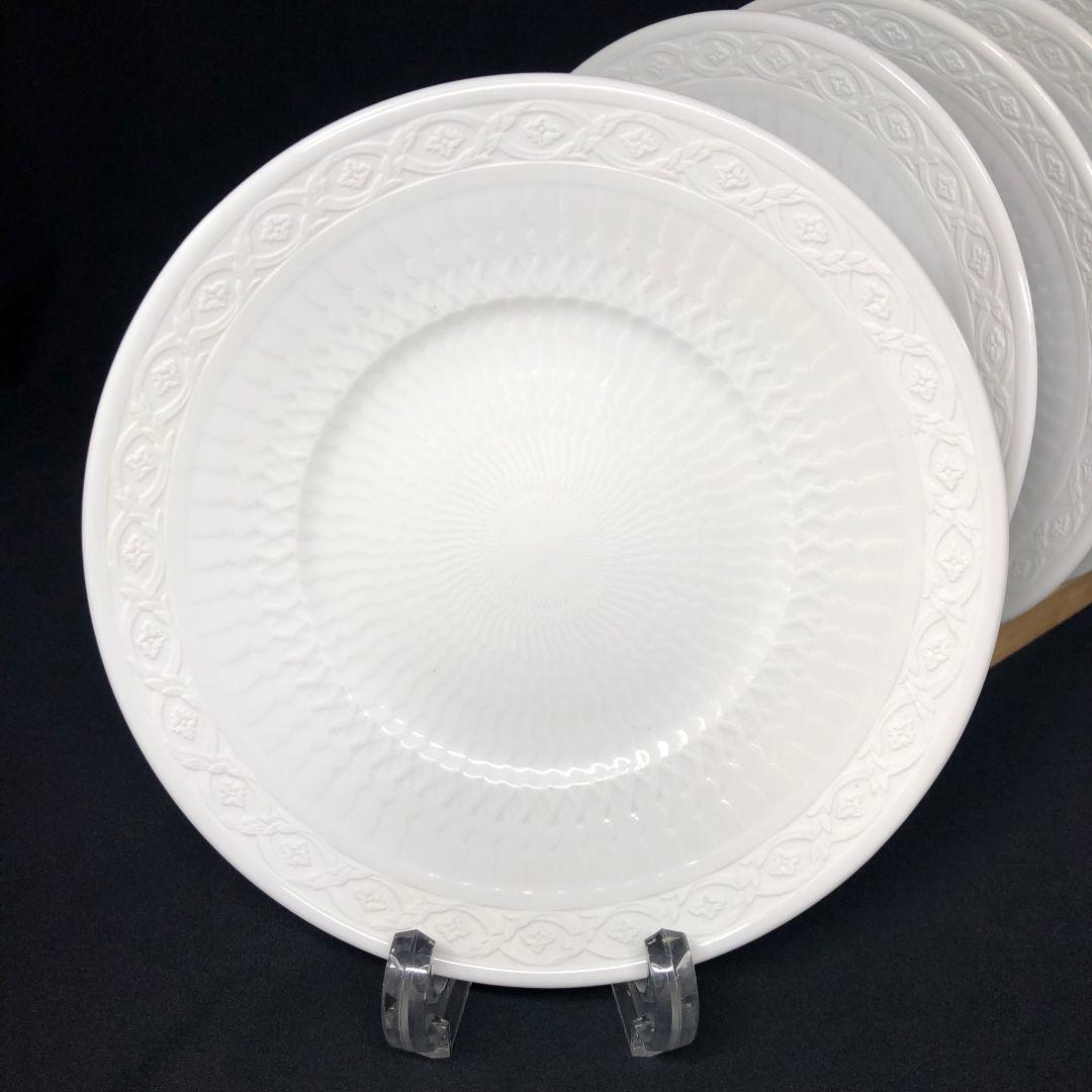 ロイヤルコペンハーゲン ファン ホワイト プレート 6客 廃盤 レア レリーフ