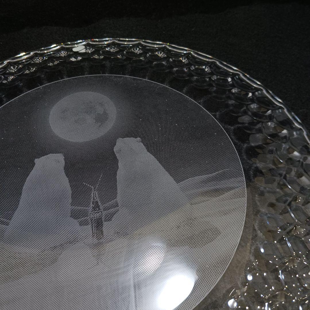Y3301-2 ティファニー クリスタル クマ プレート ガラス 大皿 箱付PP