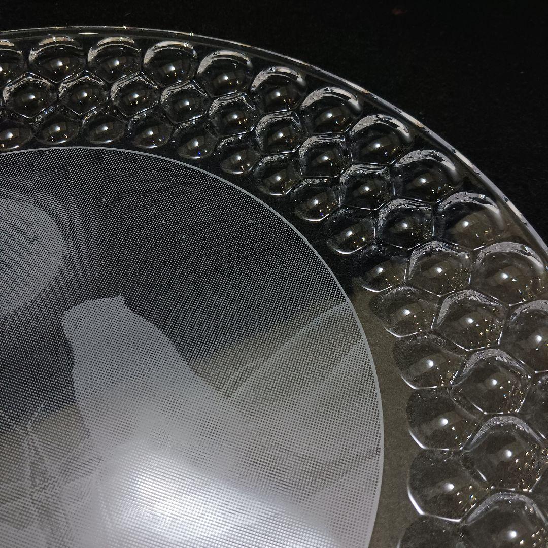 Y3301-2 ティファニー クリスタル クマ プレート ガラス 大皿 箱付PP