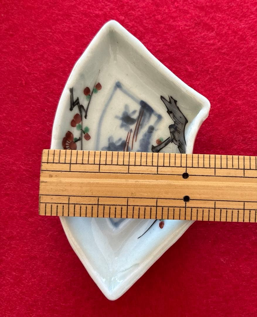 古伊万里　梅花文　扇面形　豆皿　5枚組