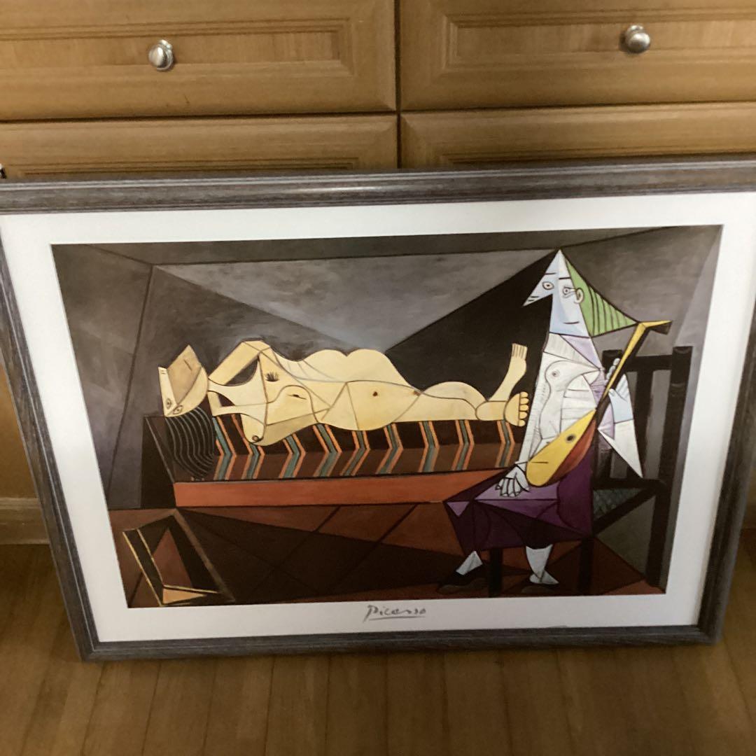 ピカソのポスターアート　　豪華木枠額装仕立て　　前面アクリル板仕様　状態良好