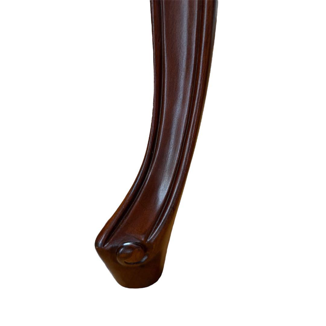 クロシオ フランシスカ チェア 肘付 アンティーク調 ブラウン 猫脚 ロココ調