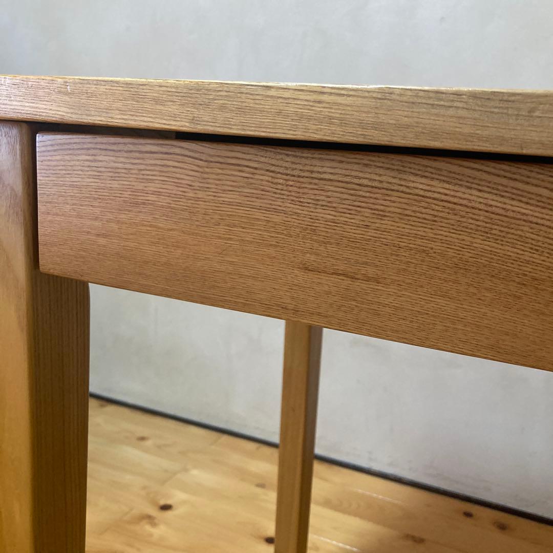 無印良品　タモ材　学習机　木製テーブル　引き出し付き