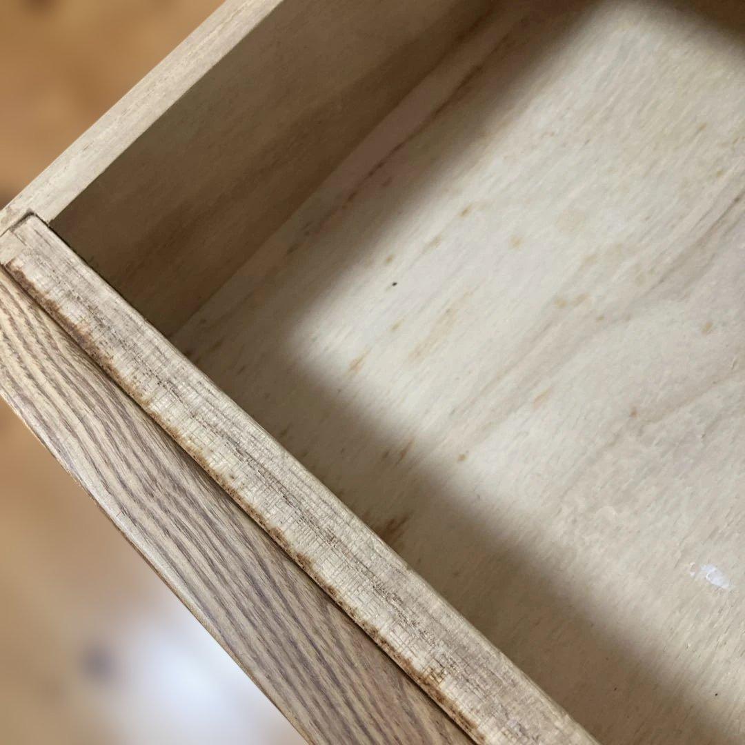 無印良品　タモ材　学習机　木製テーブル　引き出し付き