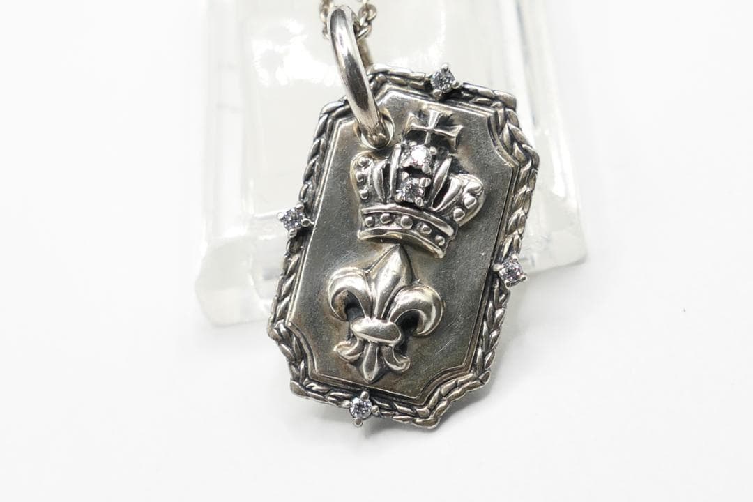 美品　パトリックコックス　プレート　クラウン　ネックレス　リリー　ジルコニア