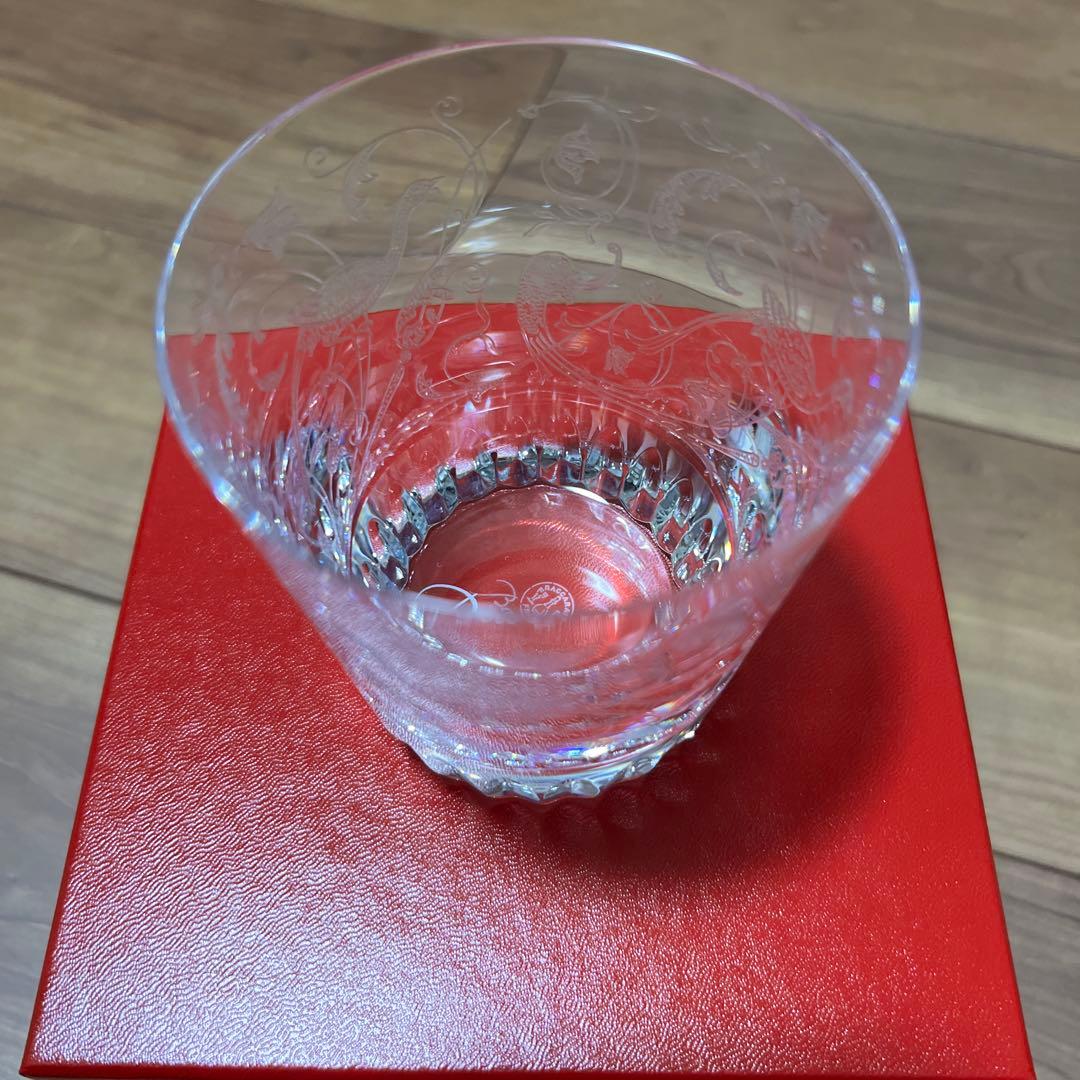 【新品】バカラ　パルメ　ロックグラス　箱付　孔雀柄　鳥柄