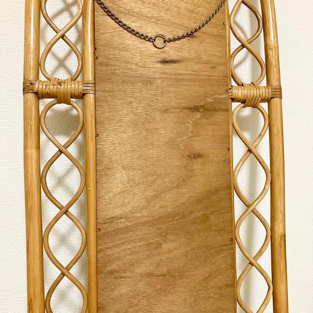 ヴィンテージ・ラタンスタンドミラー・鏡・壁掛けミラー・立て掛けミラー