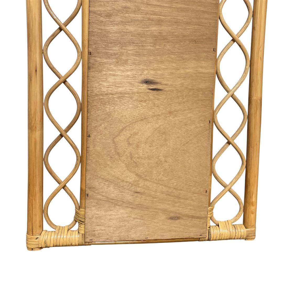 ヴィンテージ・ラタンスタンドミラー・鏡・壁掛けミラー・立て掛けミラー