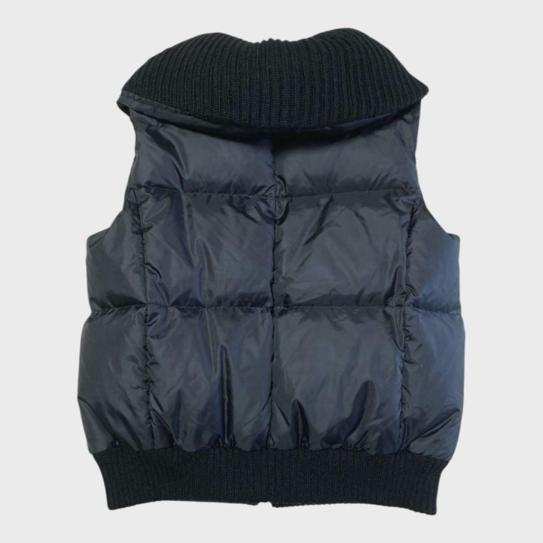 adagietto リバーシブルニットダウンベスト 黒 ラビットファー M-L