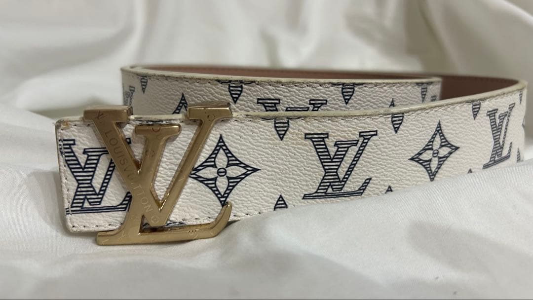 K　LOUIS VUITTON ルイヴィトン ベルト モノグラム ホワイト