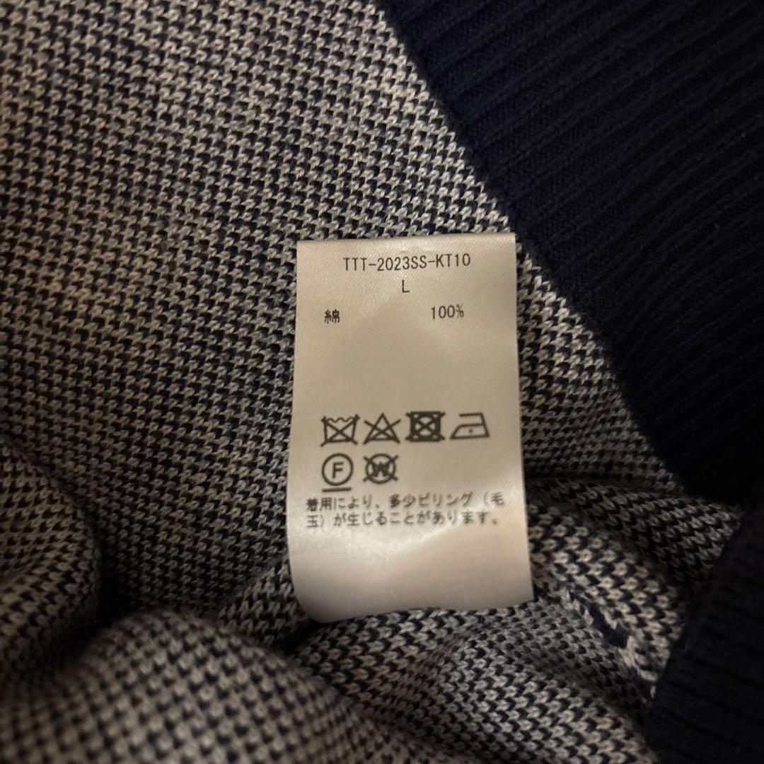 ttt_msw ジップニットスウェット　L 紺色