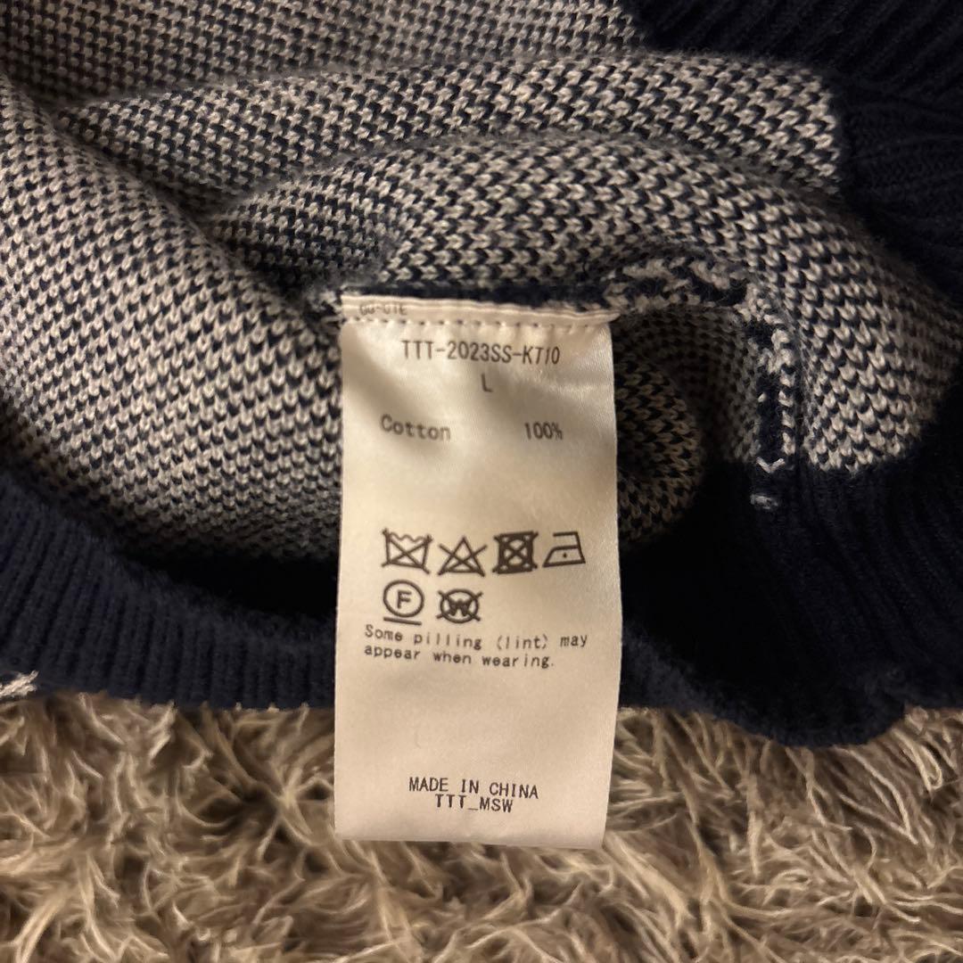 ttt_msw ジップニットスウェット　L 紺色