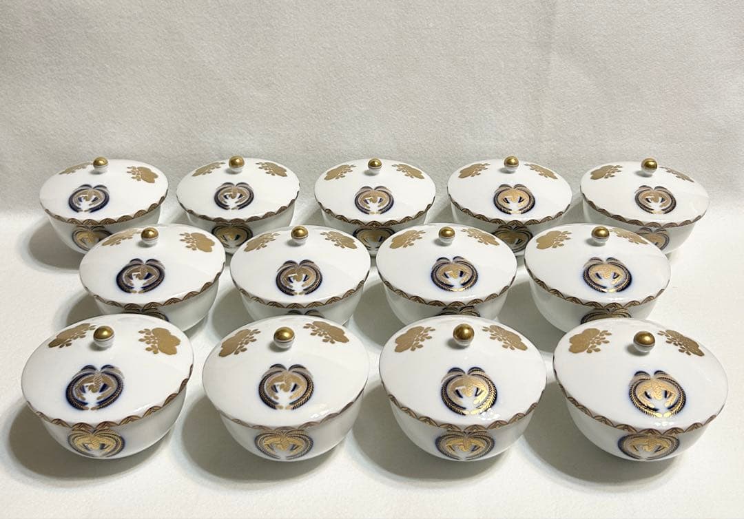 香蘭社 有田焼 蓋付汲出碗 5客 色絵金彩桐鳳凰文 煎茶碗揃 13客 和食器