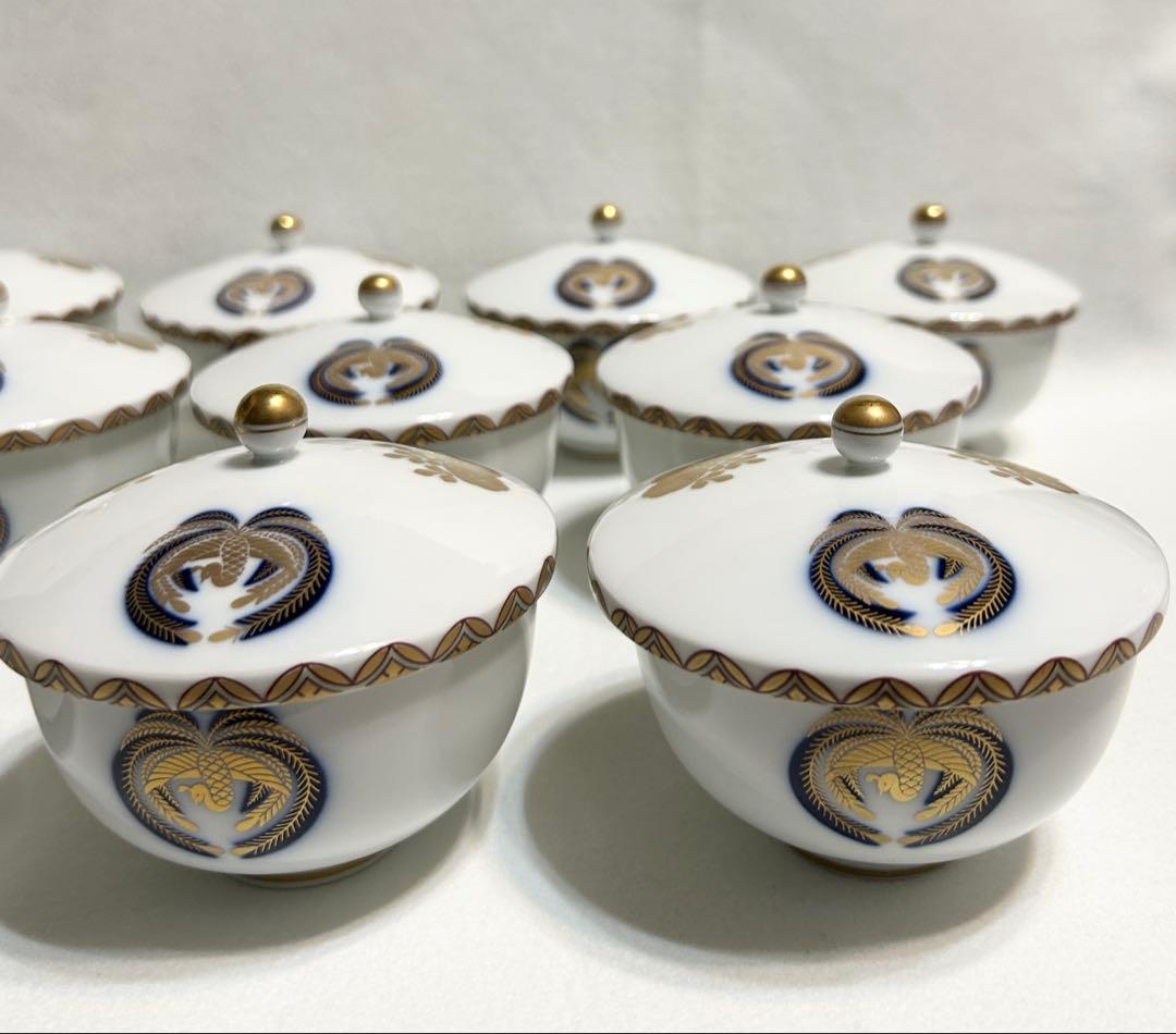 香蘭社 有田焼 蓋付汲出碗 5客 色絵金彩桐鳳凰文 煎茶碗揃 13客 和食器