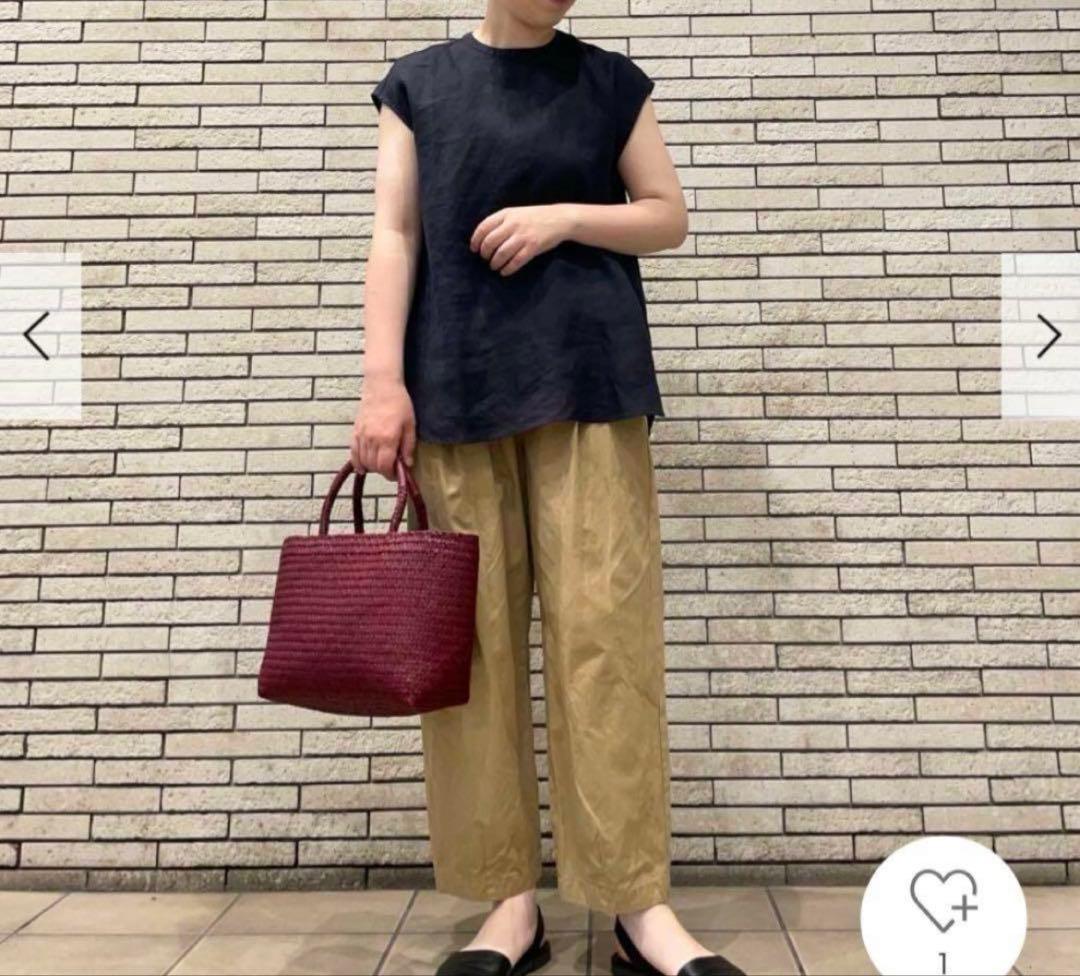 新品　今季　かぐれ　リネンフレンチクルーネック　2025年春夏　ネイビー